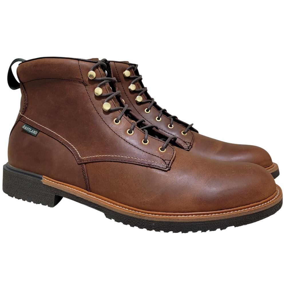 Eastland Men Allagash Standard Combat Work Boots Size US 9D Oak Brown Leather